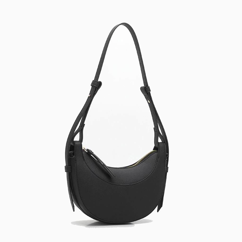 Half Moon Women Bag PU Simple Office Lady Adjustable Shoulder Straps High-Capacity Shoulder Bag Handbag Euro-America Style