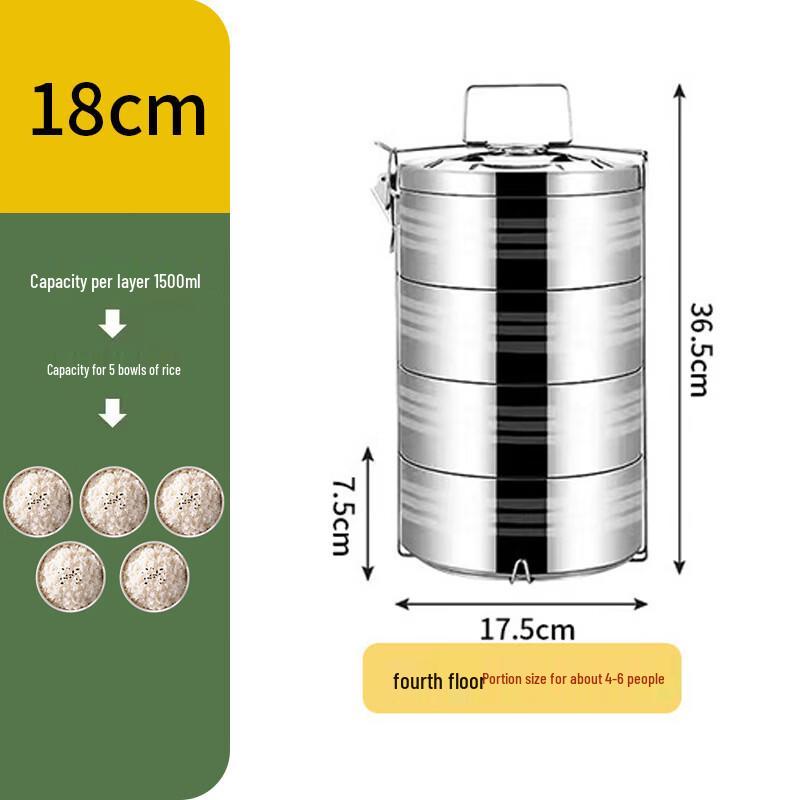Jingzhifeng Multi-layer Stainless Steel Insulated Lunch Box
