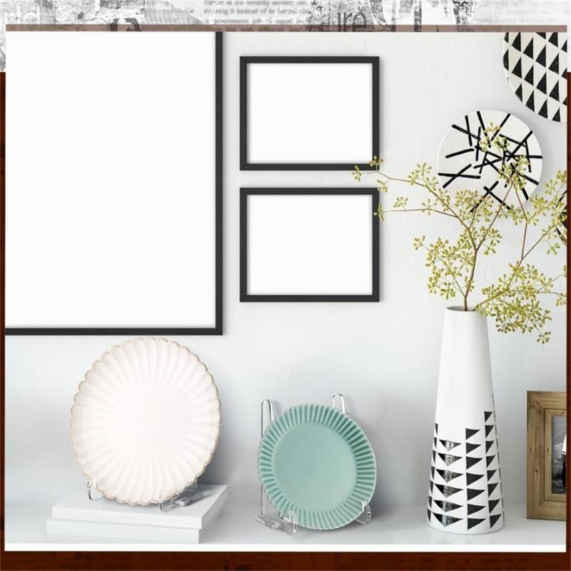 Clear Acrylics Easel Stand 5.9Inch Acrylics Display Stand for Decorative Plate Picture Frame Artwork Book Display Stand