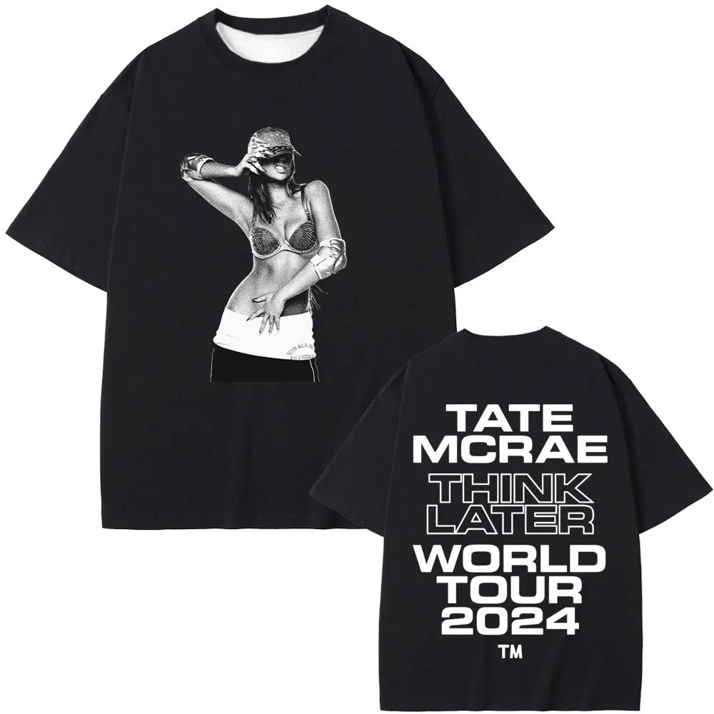 2025 Singer Tate Mcrae T8 Music T Shirts Men's Women Vintage T-shirt Summer Oversized Short Sleeve Tee Tops for Fans Gift