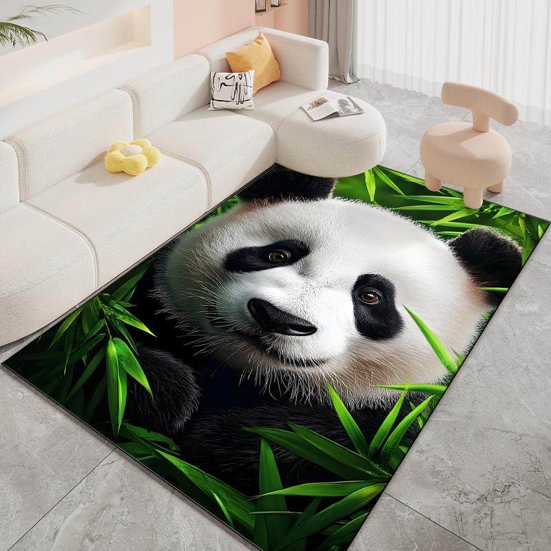 3D Panda Pattern Print Rug for Boys Bedroom Soft Carpet for Kids Room Decor Cool Animal Carpet for Living Room Floor Mats Gift