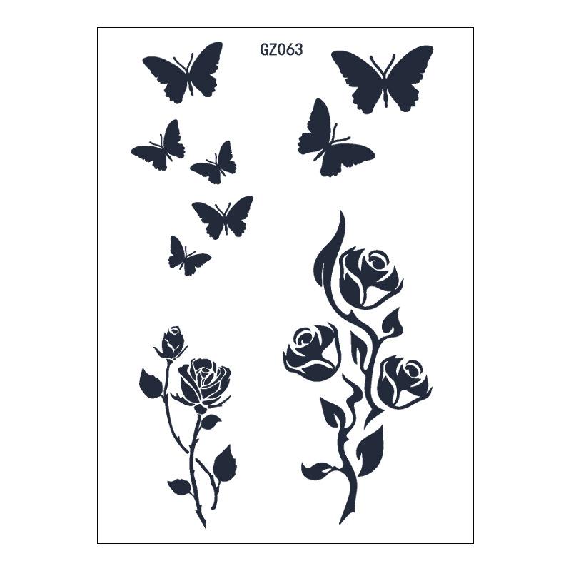 Beauty Stickers Plain Flowers Herbal Tattoo Stickers Waterproof Anime Cartoon Geometry Lasting Juice Tattoo Stickers