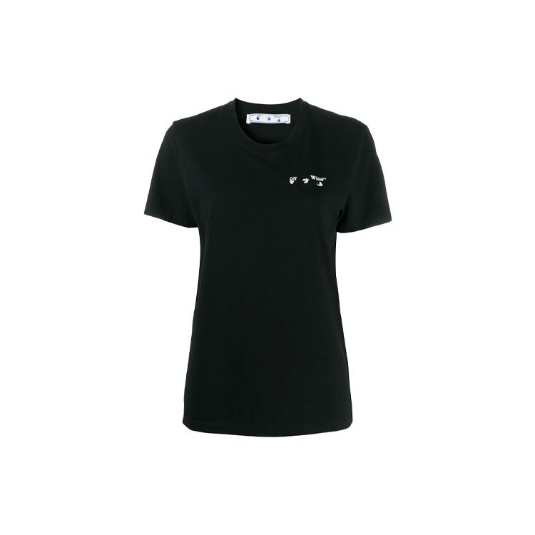 

Off-White Футболка с логотипом, черно-белые женские топы OWAA049E20JER0011001 S