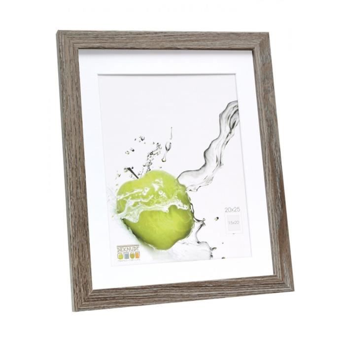 Cadre photo - S66k - MDF - Chêne gris - Passe-partout 15x20 (fenêtre 10x15)