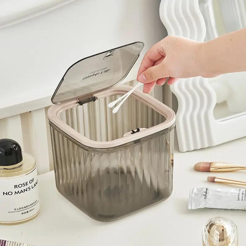 Transparente Mini-Schreibtisch-Aufbewahrungsbox, mit Pop-Up-Deckel, Wasserdichter Multifunktionaler Aufbewahrungsbehälter, Aufbewahrungsbox für Waschmittelspender