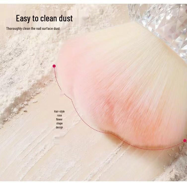 Crystal Lamp Nail Dust Brush with Rhombus Pattern - Fluffy Powder and Soft Bristle Blush Brush
