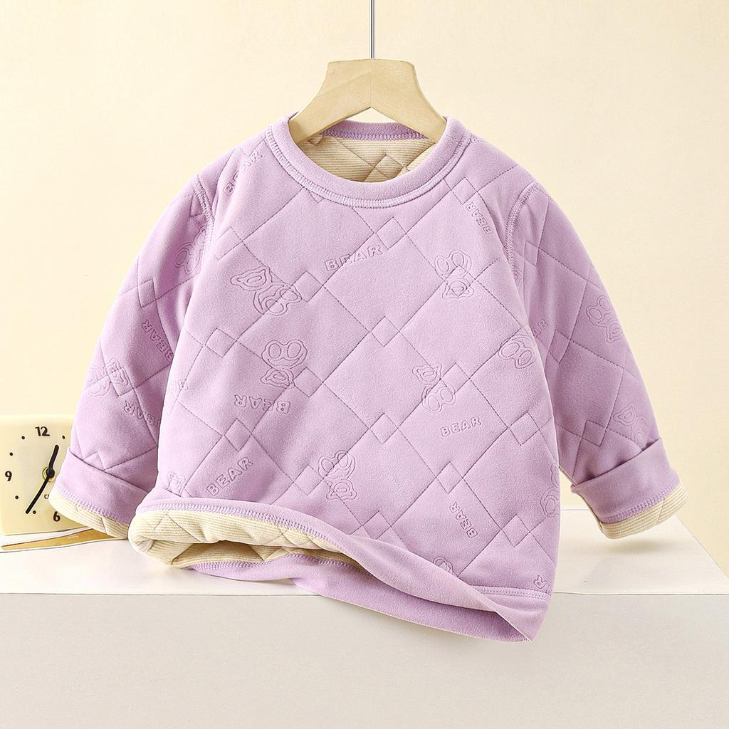 School Uniform Artifact, Children's Warm Underwear with Thick Velvet, Men's Autumn Clothes, Women's Clothing, Warm Clothes for Autumn and Winter