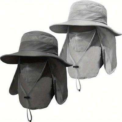 Men's Wide Brimmed Fishing Hat Outdoor, Removable Face and Neck Flap