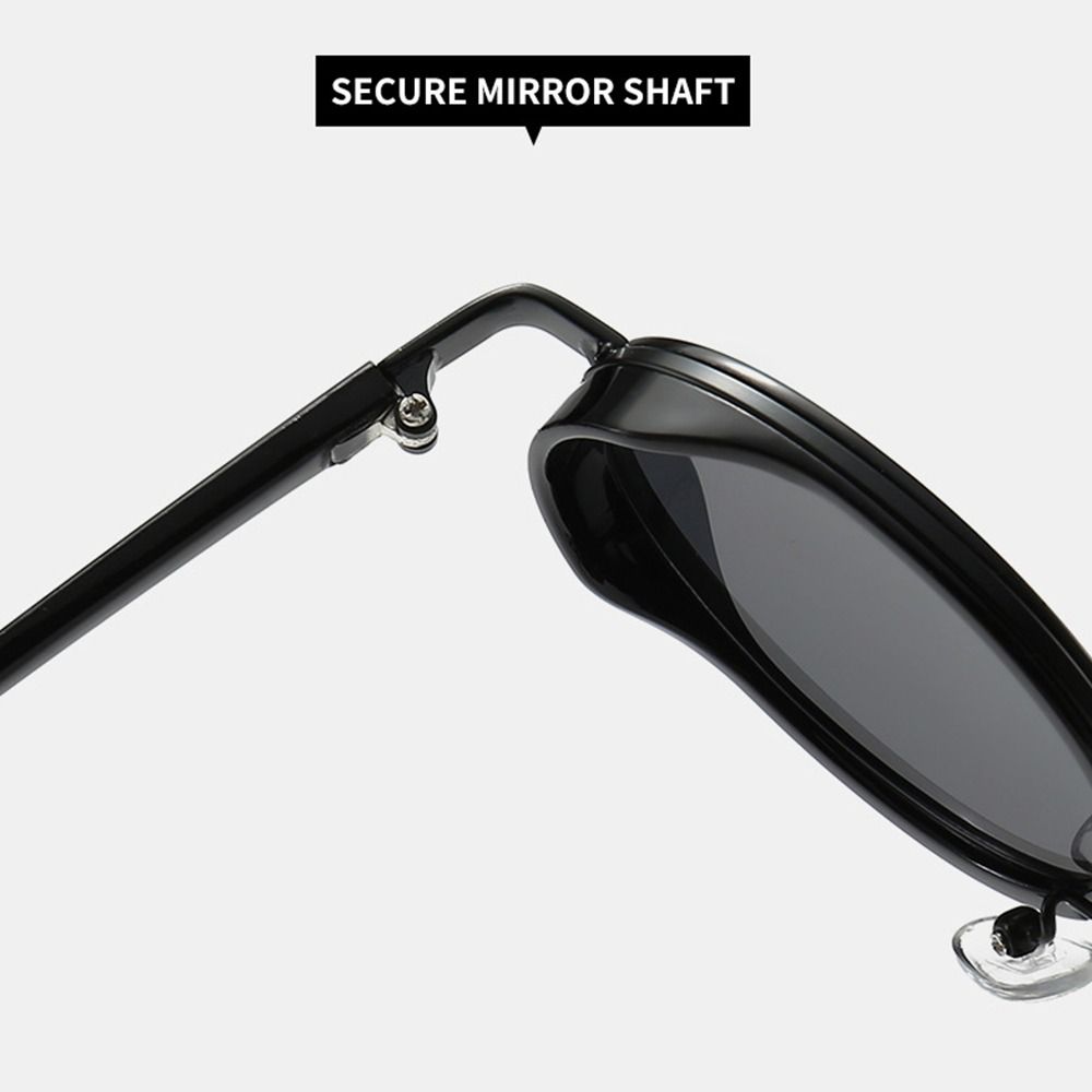 Vintage Metal Frame Oval Sunglasses Hip-Hop UV400 Punk Shades 90s Style Glasses for Women Men