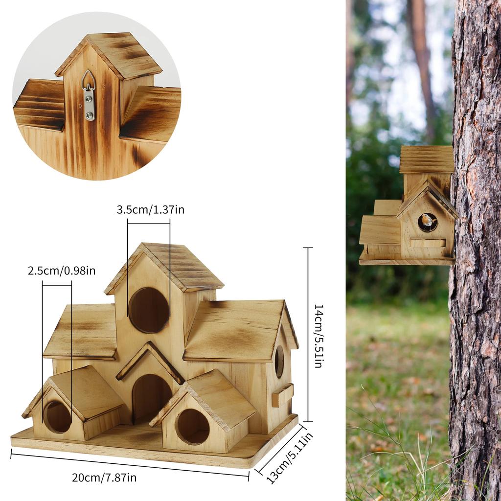 Wooden Bird House Natural Wood Birds Nest Outdoor Hanging Bird Parrot Breeding Cage Pet Bedroom Accessories Decoration New