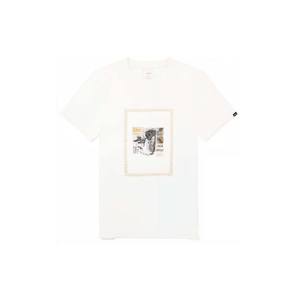 Vans T Shirts Unisex White Crew Neck Moderate Straight Fit VN0A4URMWHT