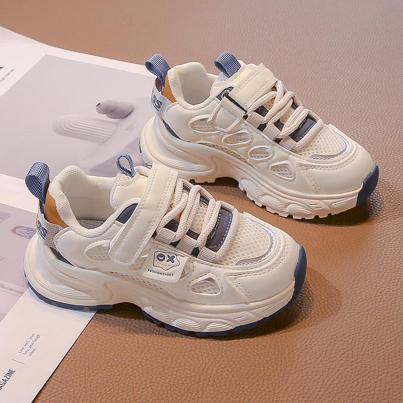 

Boys shoes 2025 summer new children s mesh breathable sports shoes medium and large children s girls fashion casual dad shoes 30 синий