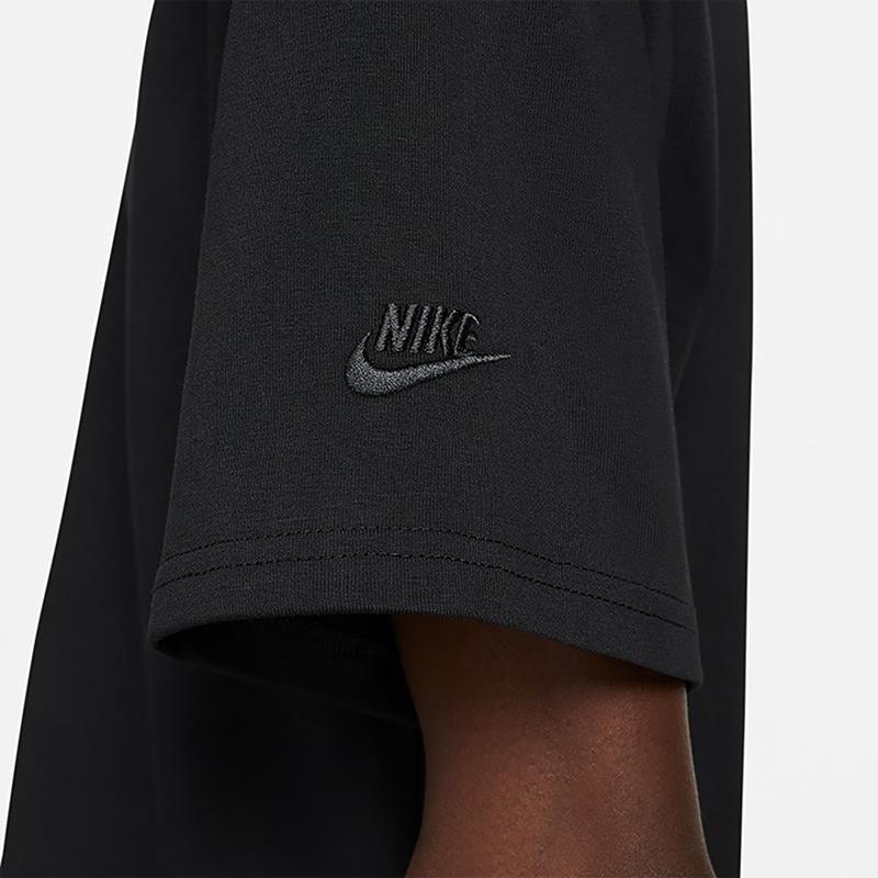Nike Solid Color Logo Loose Fit Crew Neck T-Shirt Men Tops Black FB4396-010