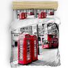 Red Telephone Booth On The English Street 3pcs Bedding Set For Double Bed Home Textile Duvet Cover Quilt Cover Pillowcase