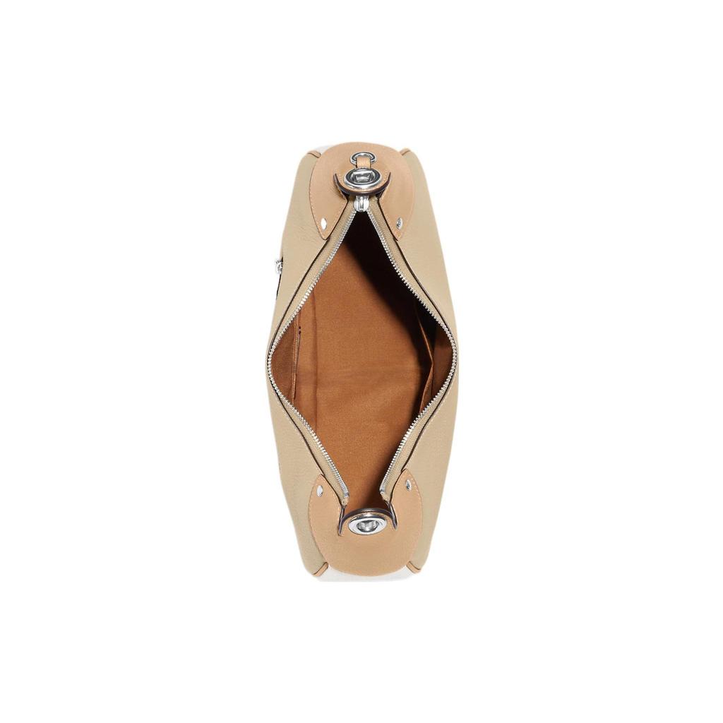 Coach Mara 34 Solid Silver Logo Plaque Pebbled Leather Hobo Bag Women handbags Khaki CH508-SVVFQ