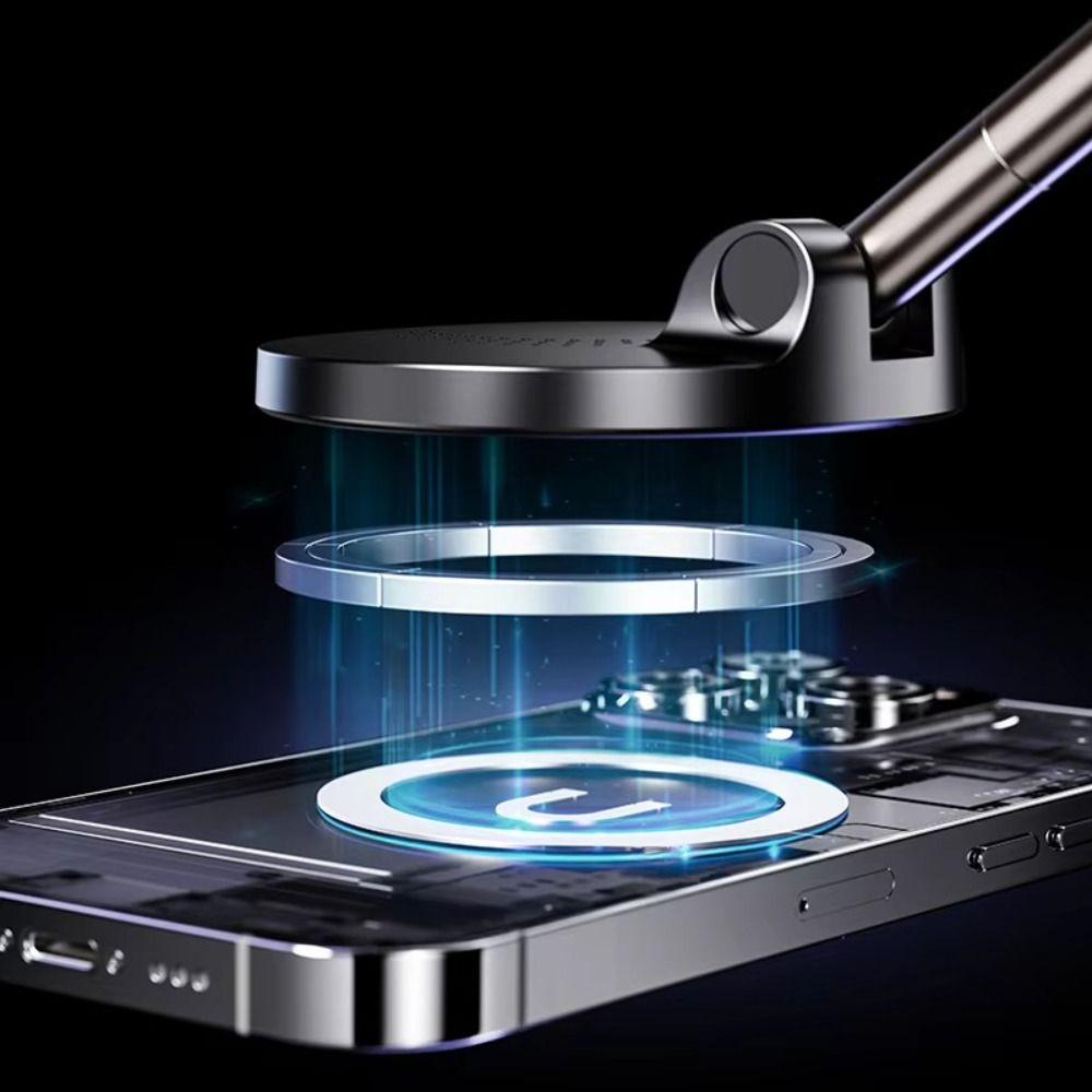 Portabel Wireless Charging Magnetic Phone Holder Suction Cup Vacuum Phone Bracket Foldable Rotation Car Navigation Stand