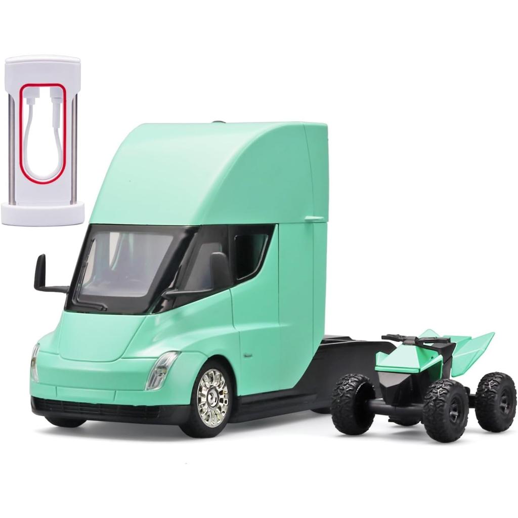 Camionnette De Jouet Avec Remorque Camping-car Et Accessoires - Modèle Moulé Sous Pression, Neuf