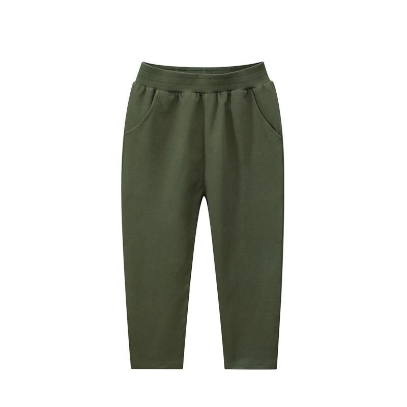 Pantalones Deportivos Rectos de Algodón Puro para Niños 27kids Estilo Nuevo de Otoño - Capa Única, Color Sólido, Felpa Fina.
