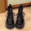 Korean Version of Black Martin Boots for Women's Autumn 2025 New Thick-soled Thick-heeled Short Boots, Sweet and Cool Small Short Boots Ins