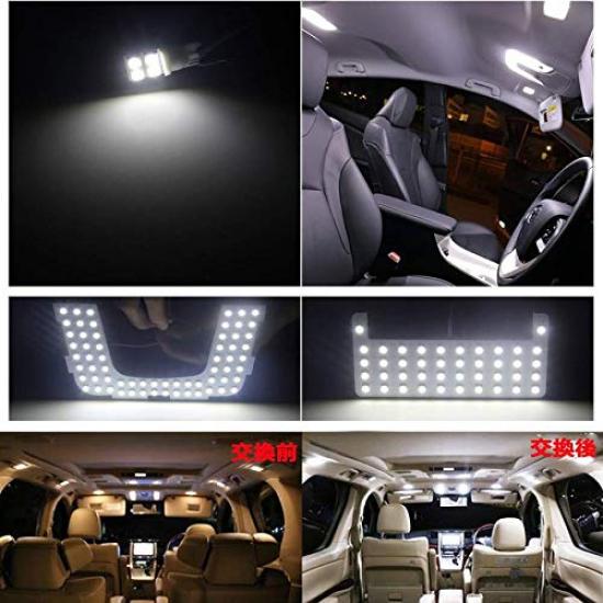 Auto Ideas LED Room Car Interior Light Compatible with Toyota Prius Lamp, Bulb, 12V, Bright, 126-Chip Design, Custom-Designed, White, (50 Series,