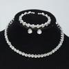 Gold & Silver Rhinestone Jewelry Set: Choker, Bracelet, Stud Earrings, & Necklace