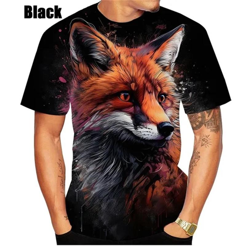 New Fashion Men Women Summer Fox 3D Printed Short Sleeves T Shirts Casual Fashion Round Neck Sport Tops Leisure Female Tees Top