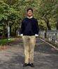 CUZNELLO Soft Saddle Crewneck Knit_Navy