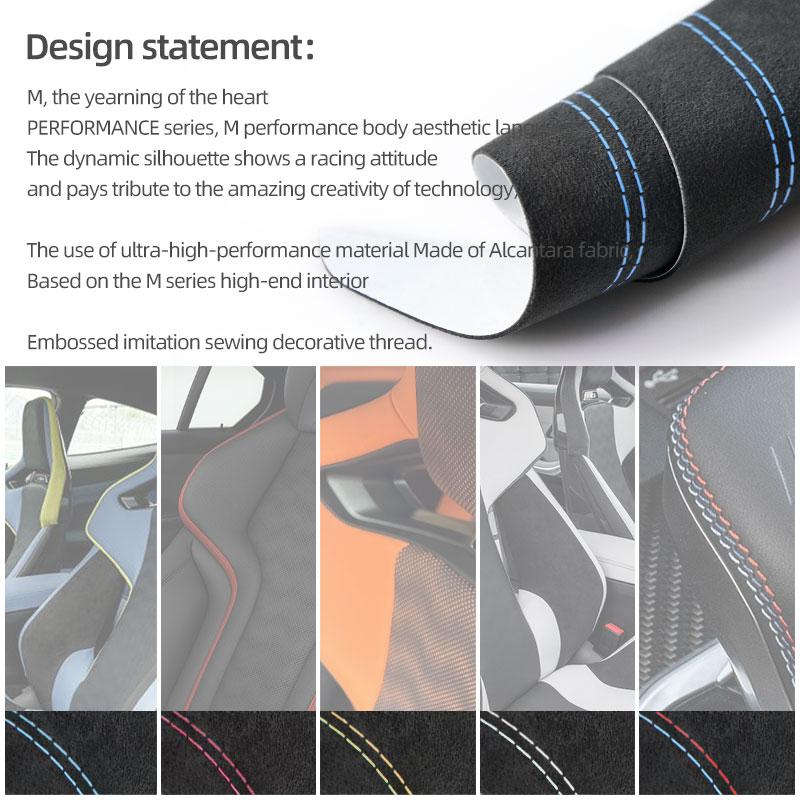 For BMW 3 4 Series F32 F30 F34 F33 F36 Made of Alcantara Gear Shifter Panel Trim Performance Stickers Car Interior Accessories