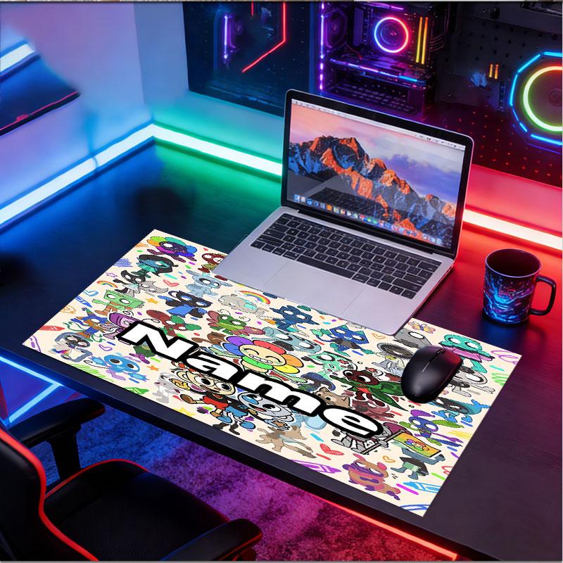 Kişiye Özel İsimli Dandy'nin Dünya Desenli Mouse Pad, Dizüstü Bilgisayar Masa Matı, Ev İçin Dekoratif Masa Matı Klavye Altlığı Hediye