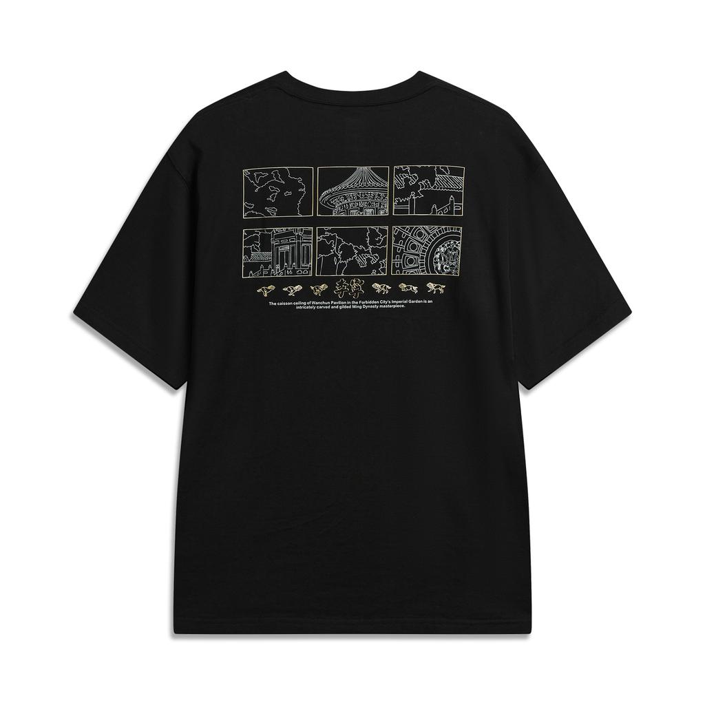 Li-Ning Loose Fit Round Neck Letter Graphic Couple T-Shirt Unisex Tops AHSW407-4