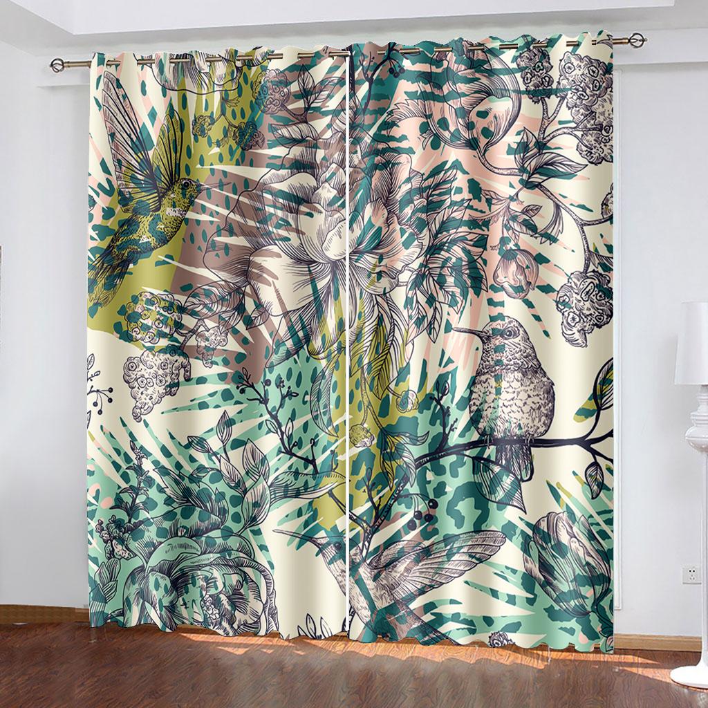 Blumengedruckte Vorhänge mit Blumenmuster für Wohnzimmerfensterdrapierungen Schlafzimmer Verdunkelungsvorhänge Tende Cortinas Cortinas Para La Sala