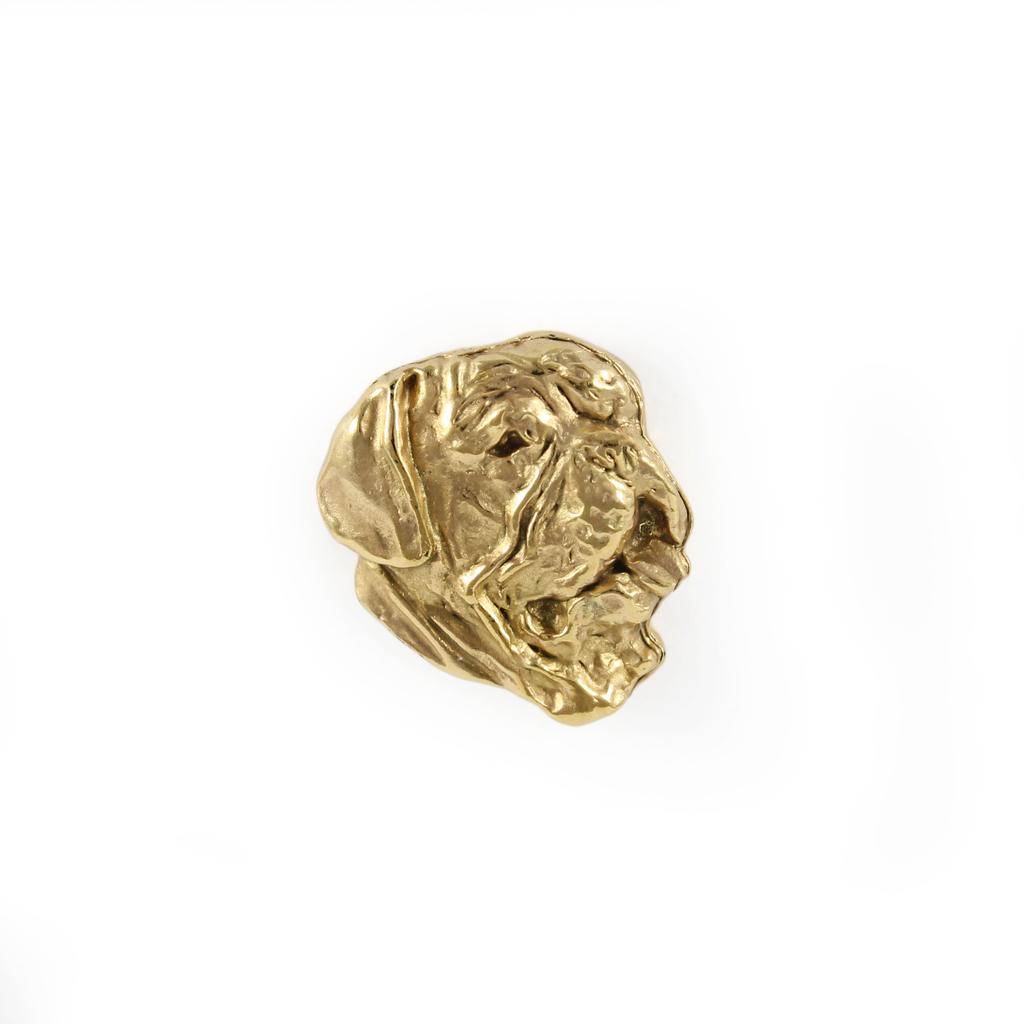 Dogue de Bordeaux, French Mastiff, Bordeauxdog - Dog brooch in decorative box, elegant gold-plated pin, Art-Dog brand jacket pin