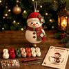 Knitted Christmas Crochet Ornament Kit Handmade with Bell DIY Snowman Making Set Hand-Knit Tree Hanging Bird Crochet Supply Kit