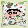 Cartoon Crayon Shin-chan Pillow Covers Cartoon Sofa Decorative Home Double-sided Printing Short Plush Cute Cushion Cover