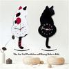 Wall Clock Creative DIY Cat Acrylic Wall Clock with Swing Tail Pendulum for Living Room Bedroom Kitchen Home Décor