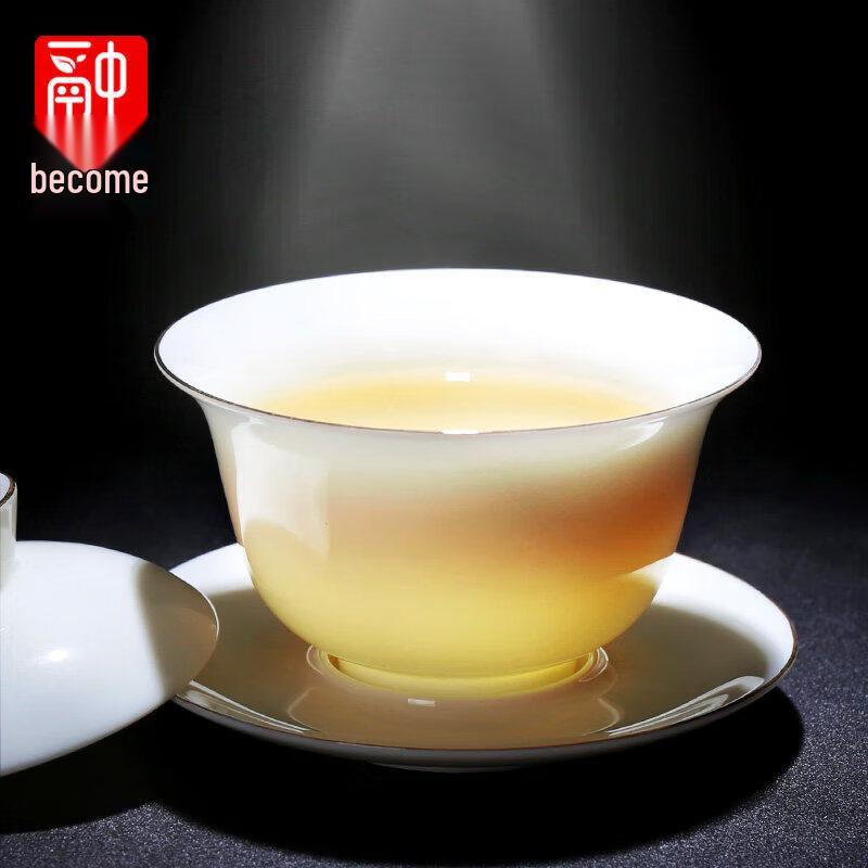 Dehua White Porcelain Mutton-Fat Jade Gaiwan Teacup