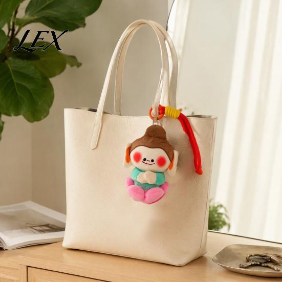 Dunhuang Style Accessories Cute Buddha Keychain, Plush Pendant with Embroidered Unique Gift for Friends Details, Soft Car Bag Charm, Creative Couples