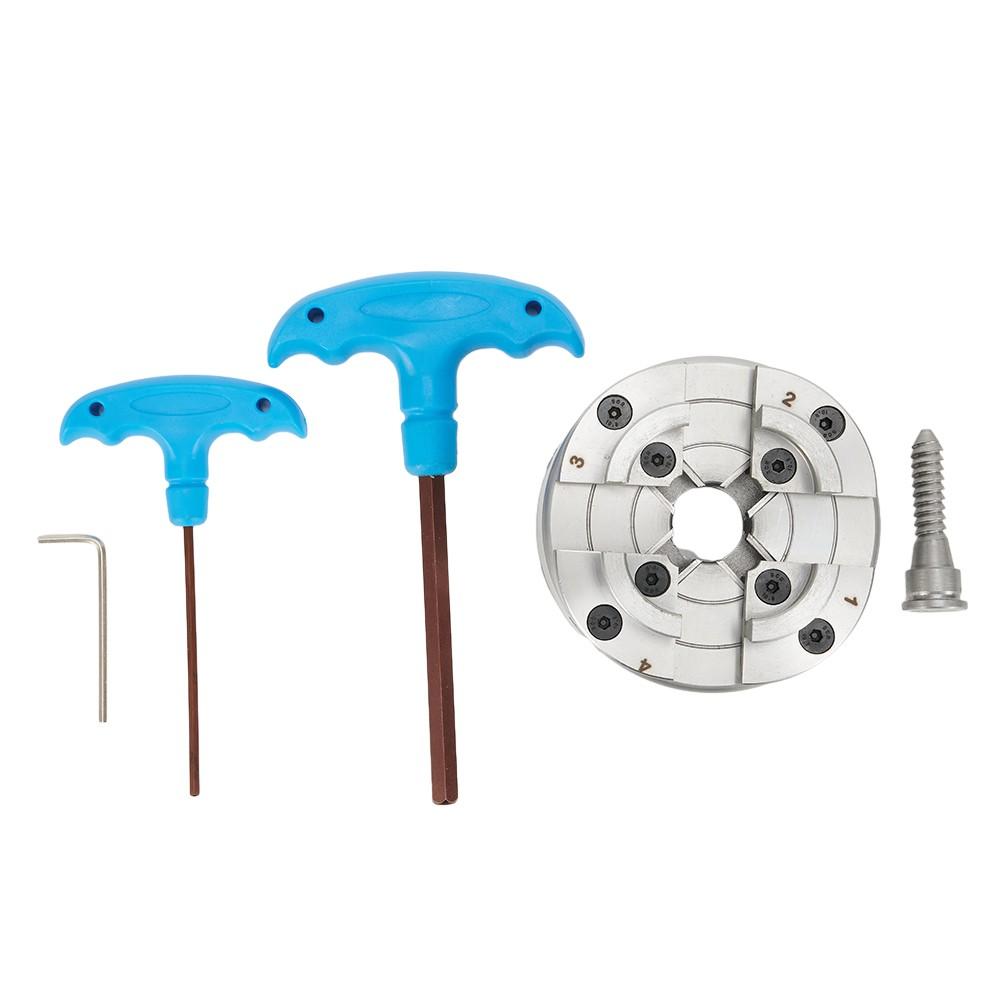 4In 4‑Jaw Self‑Centering Lathe Chuck with M33 Thread 2.5mm Wrench 96mm Chuck OD