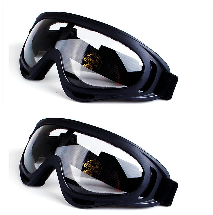 2 Pair Anti-sand Outdoor Protection Glasses Motorcycle Riding Sunglasses Sports Ski Skating Goggles Windproof Dustproof UV400