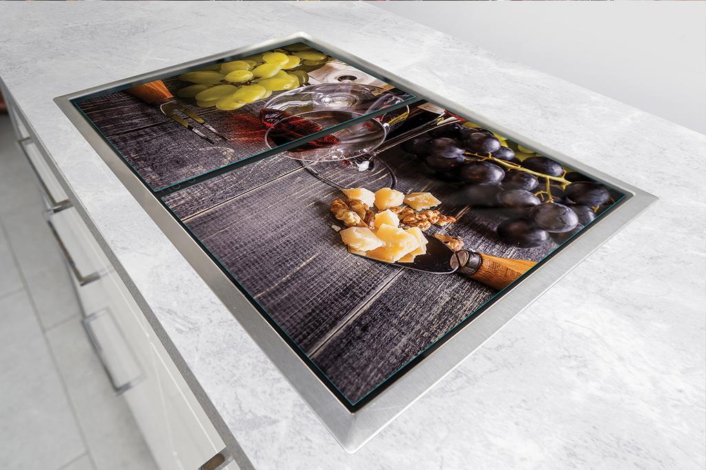 SZKLANA PŁYTA OCHRONNA NA KUCHENKĘ 90x52 WINO