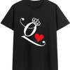 Polyester 100% New KING QUEEN Printed Short-sleeved Casual Couple T-shirt for Couples Women Clothing  Graphic  Aesthetic Summer