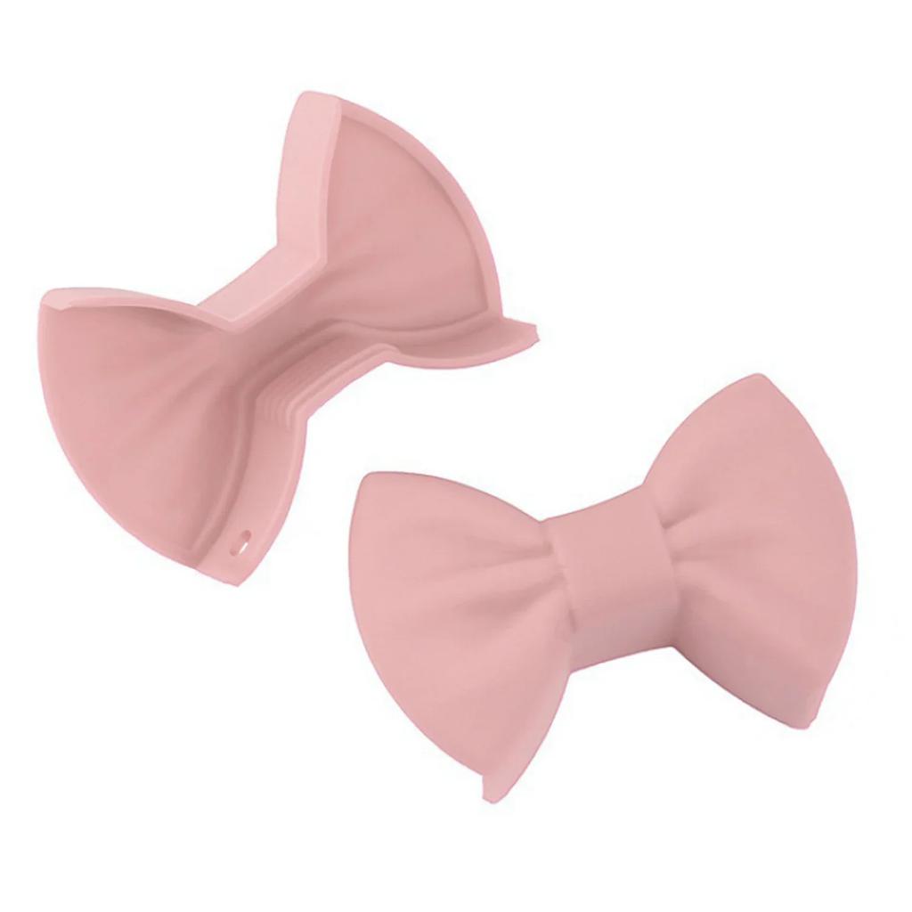 2 Stück Silikon Ofenhandschuhe Kreative Schleifenform Ofenhandschuhe Hitzebeständige Topflappen Zum Kochen Mini-Ofenhandschuhe Küchenwerkzeug Heiß