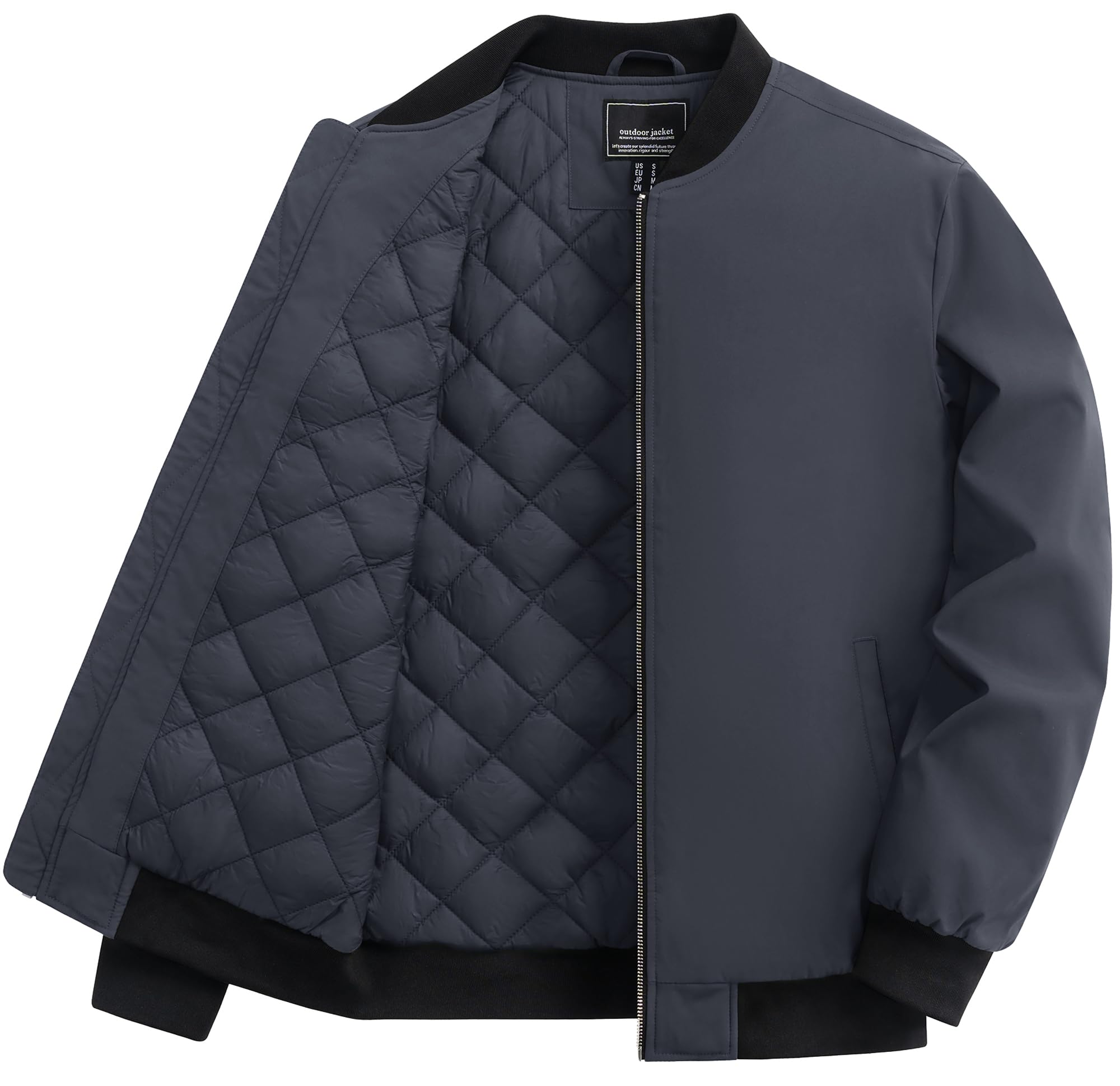 TACVASEN Windproof Biker Fishing Cold Weather Stadium Skater Winter Bomber Lightweight Quilted Dark Size 4XL Men s Jacket, Wear, Wear, Jacket, Jacket,