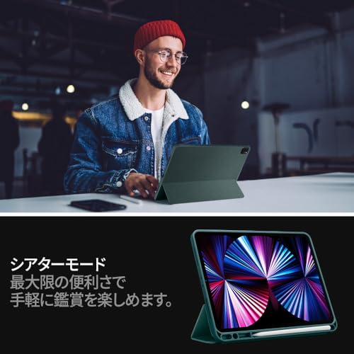 Spigen Case for iPad Pro 11-inch (2022, 2021, 2020, 2018) Compatible with 4th, 3rd, 2nd, and 1st Generations, Features Stand, Apple Pencil Storage, Sh