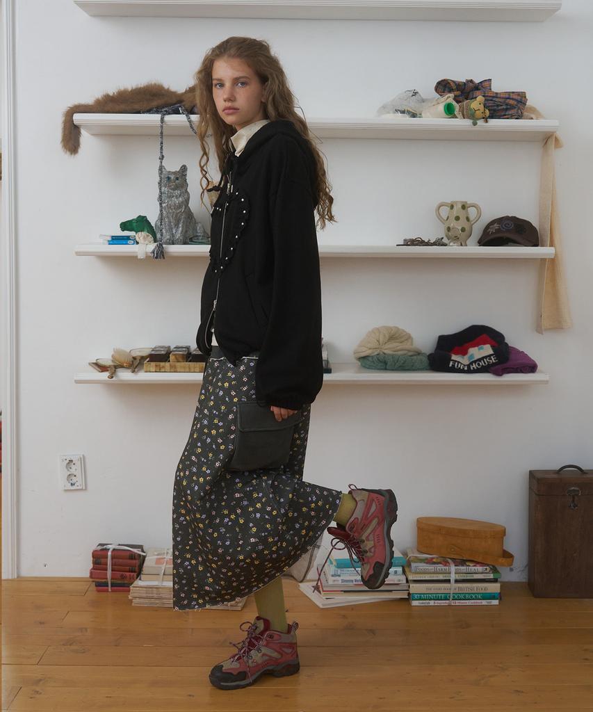Fun From Fun Pocket Long Skirt, Black