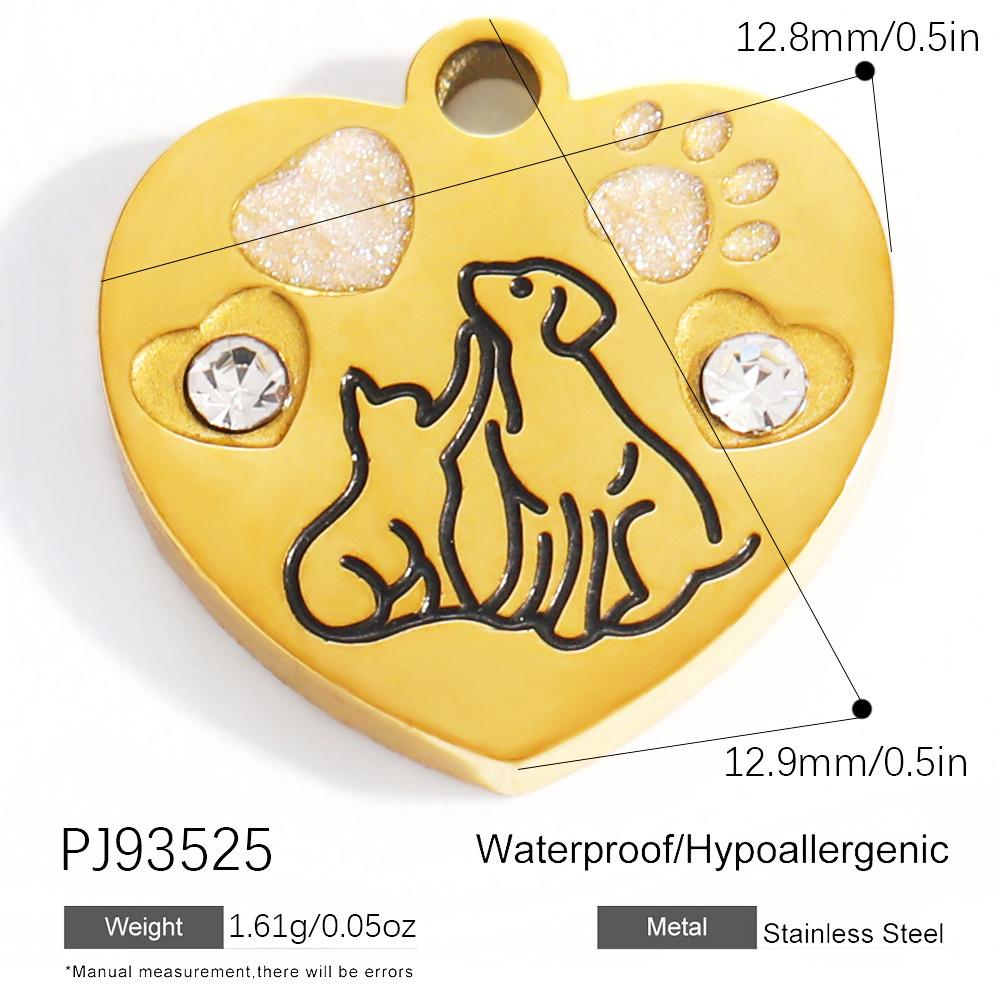 Heart Cat Dog Owl Oil Drop Ocean Style Pendants 18K Gold Plated Stainless Steel Charms Fashion Jewelry Gold Pendants