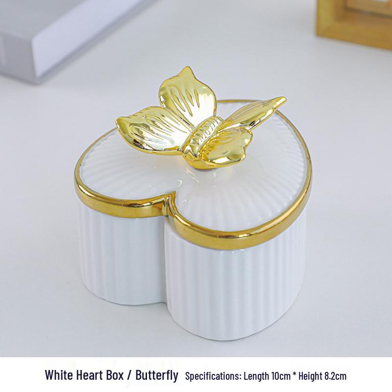 Nordic Ceramic Jewelry Box - Creative Girly Desktop Souvenir & Decorative Ornament