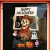 Spooky Home Decor for Halloween Static Window Clings, Removable Glass Decals with Pumpkin Skull Bat Spider Large Area Holiday And Ghost Patterns,