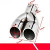 Chrome-plated Stainless Steel Car Muffler, 63mm, Dual Outlet, Exhaust Pipe Tip, Modified Trim, Rear Throat, Car Lining, Silver T