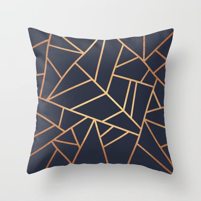 20 New Pink Marble Geometric Pillowcase Marble Velvet Sofa Cushion Cover